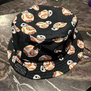 OSFA Droid Bucket Hat for Man or Woman, BB8 Black Pattern Bucket Hat
